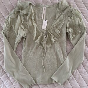 Anthropologie ruffle long sleeved top (NWT)